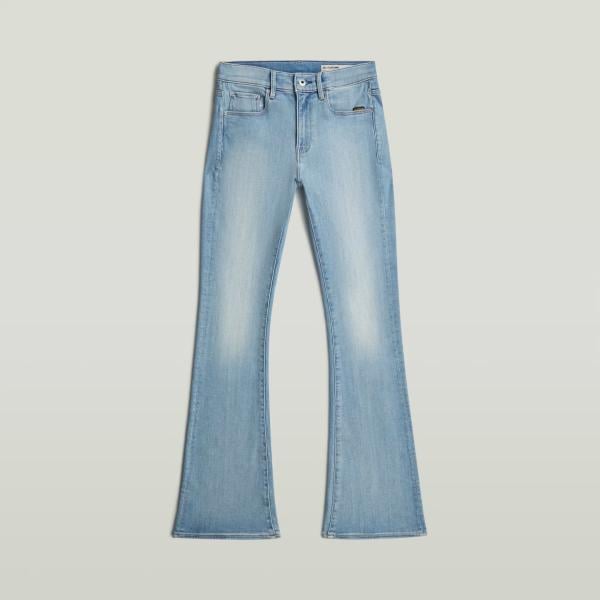 Vaqueros mujer longuette sky blue efecto lavado cintura media con cremallera denim G-Star RAW