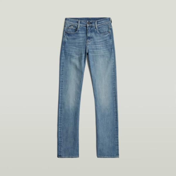 Vaqueros rectos mujer light gray efecto lavado cintura media con cremallera denim G-Star RAW