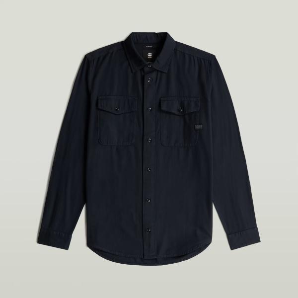 Camisa hombre dark blue corto algodón G-Star RAW