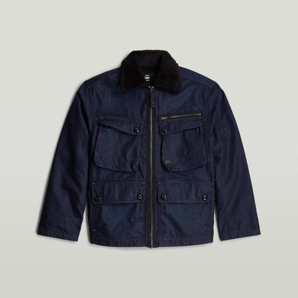 Chaqueta hombre cruzada light gray con cremallera poliéster G-Star RAW