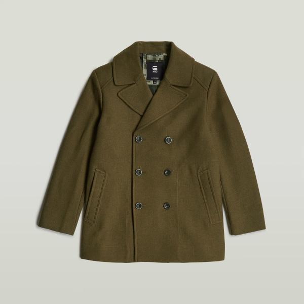 Abrigo hombre verde oliva con botones lana G-Star RAW