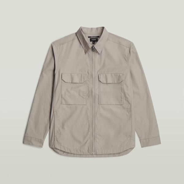 Camisa hombre light gray largo con cremallera G-Star RAW