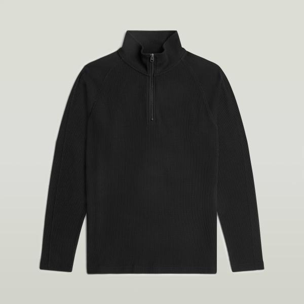 Camiseta hombre jet black corto con cremallera poliéster G-Star RAW