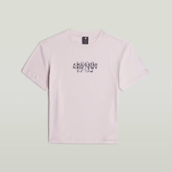 Camiseta mujer light gray con diseños cuello clásico de manga corta G-Star RAW