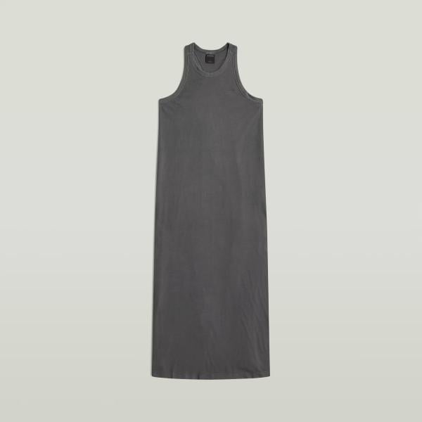 Vestido largo mujer light gray efecto lavado con tirantes maxi sin mangas G-Star RAW