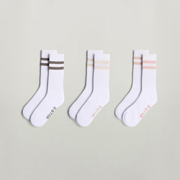 Calcetines mujer light gray de rayas poliéster G-Star RAW