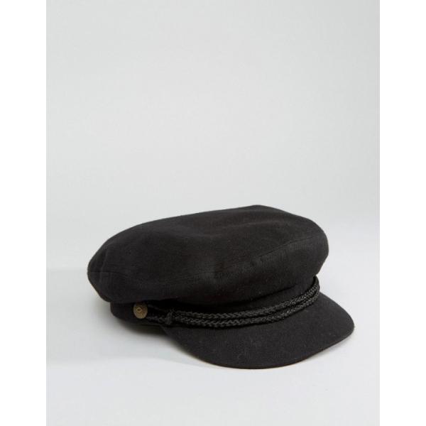 Cappello con visiera in paglia twill nero Brixton