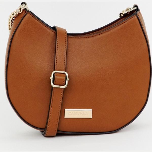 Borsa a tracolla con zip e tasca interna Carvela