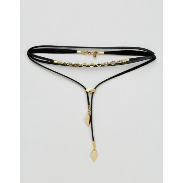 Collana con fasce in pelle sintetica con catenina oro Vanessa Mooney