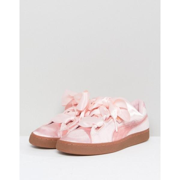 Scarpe basket con cuore in velluto da ginnastica rosa Puma