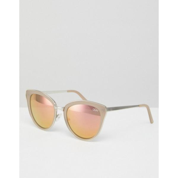 Occhiali da sole a gatto lenti colorate stanghette sottili rosa Quay Australia