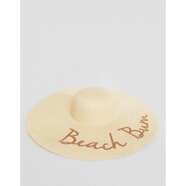 Cappello con scritte in paglia Asos Design