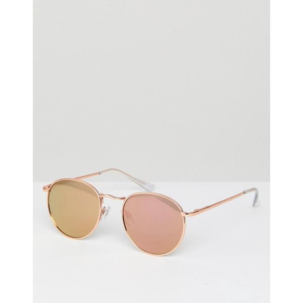 Occhiali da sole stanghette sottili in oro rosa protezione dai raggi Asos Design