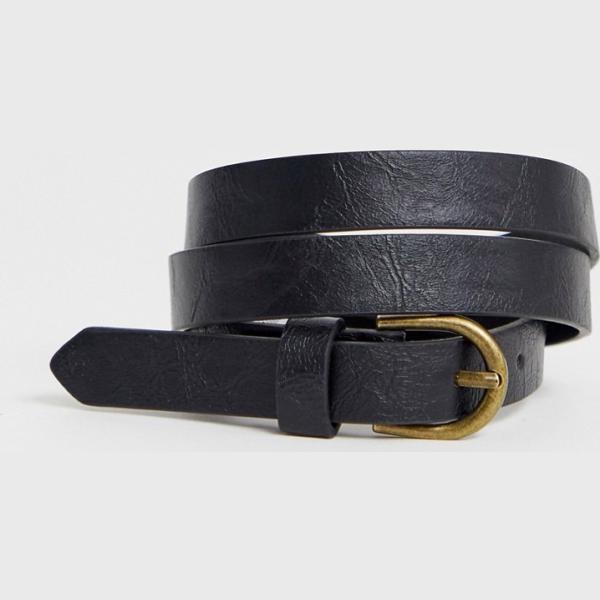 Cintura con fibbia e punta tonda in denim lunghezza regolabile Pieces