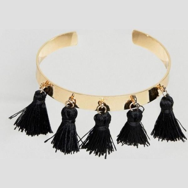 Bracciale in denim rigido oro Asos Design