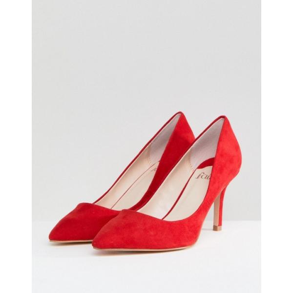 Scarpe con tacco a punta rosso Faith