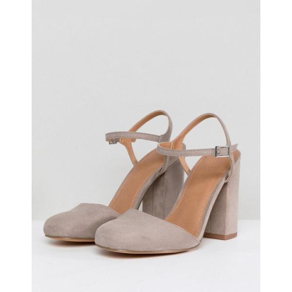 Scarpe con tacco con punta tonda in denim Asos Design