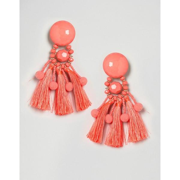 Orecchini con perline e nappine oro Asos Design