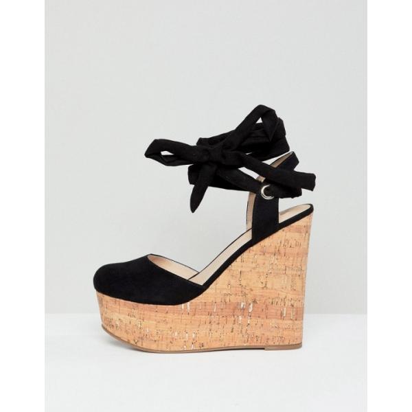 Zeppe con nodi e punta tonda pianta larga in denim con zeppe Asos Design