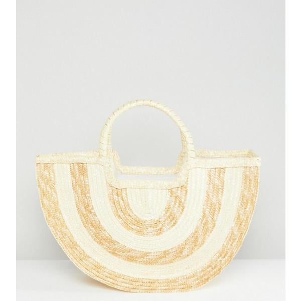 Bikini a righe con zip in paglia beige South Beach