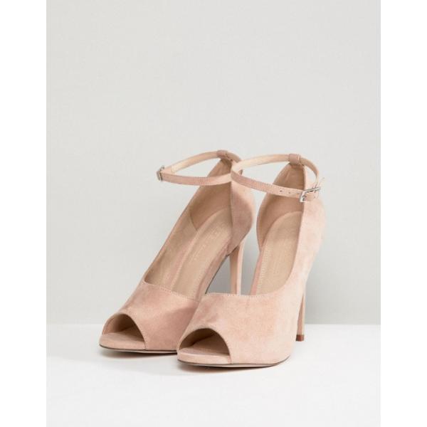 Scarpe con tacco con tacco alto e cinturino open toe in denim Asos Design