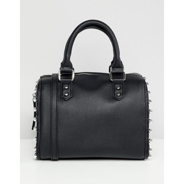 Borsa a tracolla con borchie e zip nero Faith