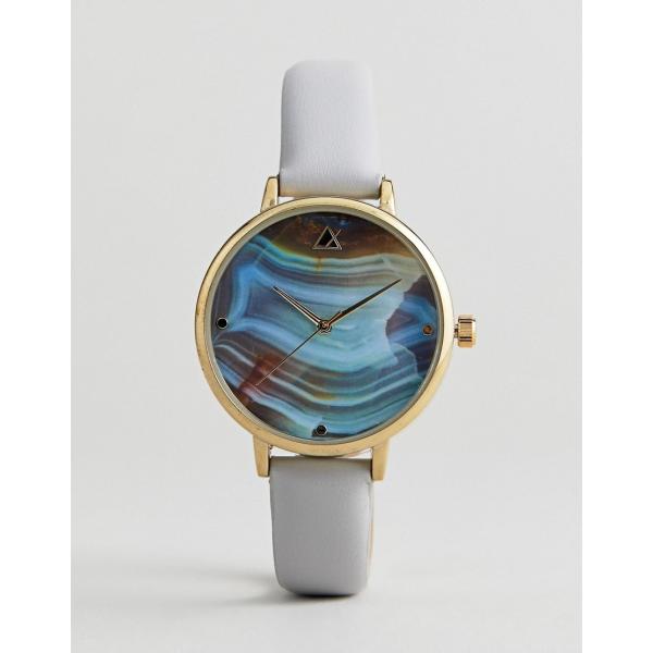 Orologio con stampa e fibbia in denim oro Asos Design