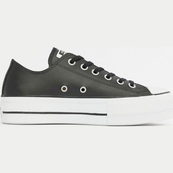 Sneakers basse con plateau nero Converse