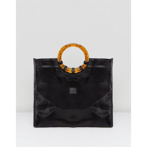 Shopping bag contrasto in organza con tasca interna Asos Design