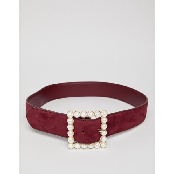 Cintura con perle e stampa con fibbia lunghezza regolabile Glamorous