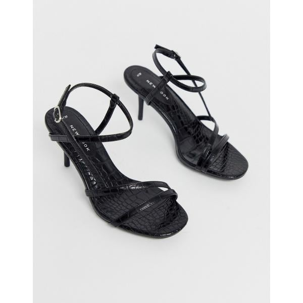 Sandali collo aperto con cinturino nero New Look