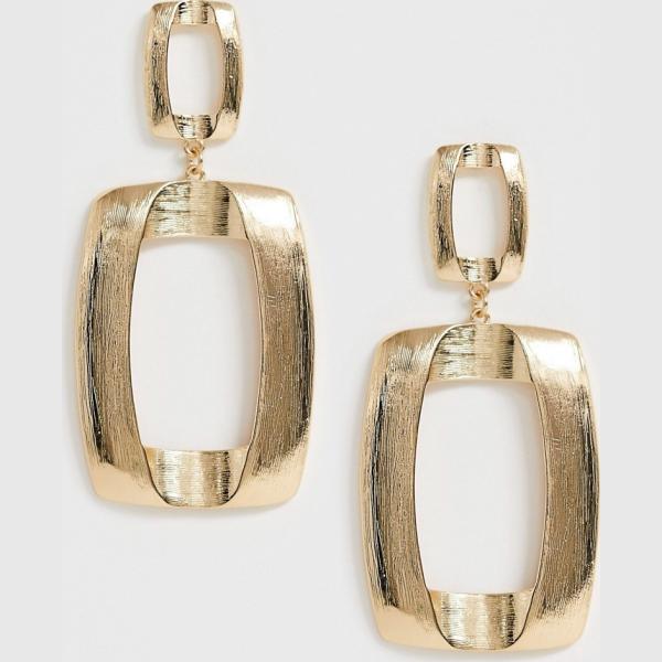 Orecchini pendenti petite con ciondolo farfalla con tacco squadrato oro Asos Design