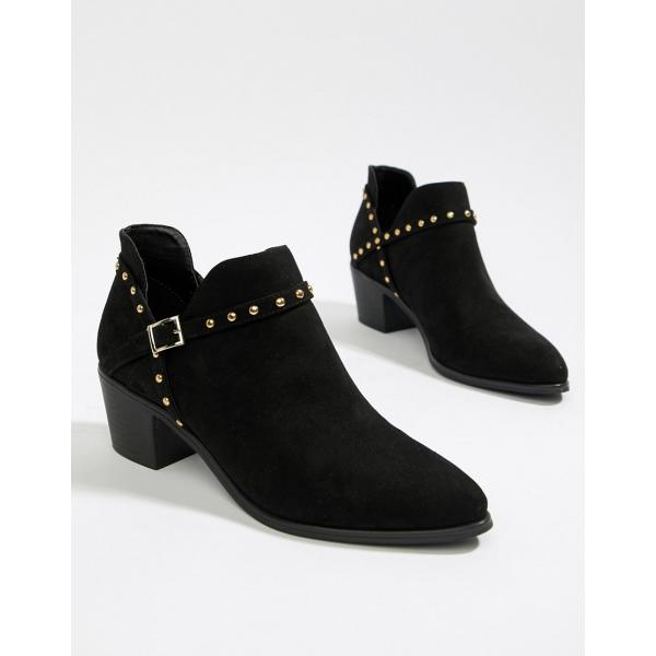 Stivaletti con borchie nero e oro Miss Selfridge