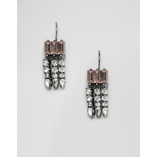 Orecchini pendenti con strass e gancetto Steve Madden