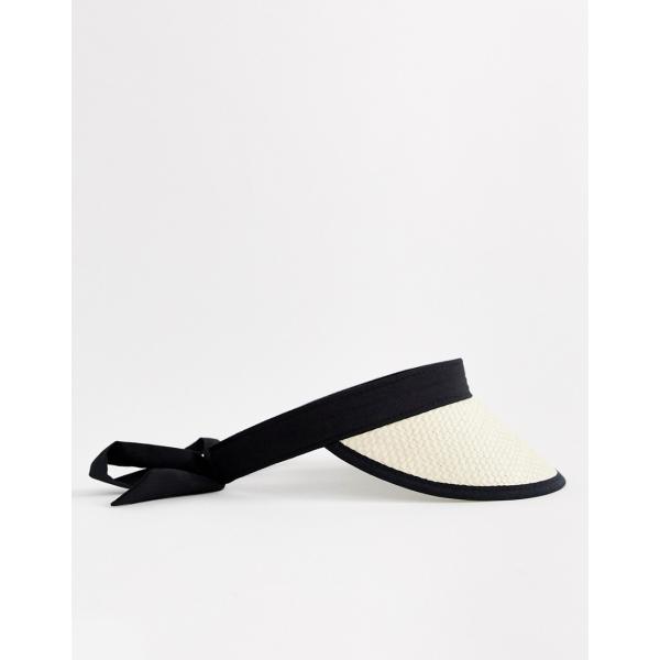 Cappello con visiera petite con nodi contrasto con fasce in paglia Asos Design