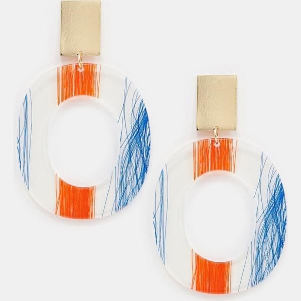 Orecchini pendenti farfalla in denim oro Asos Design