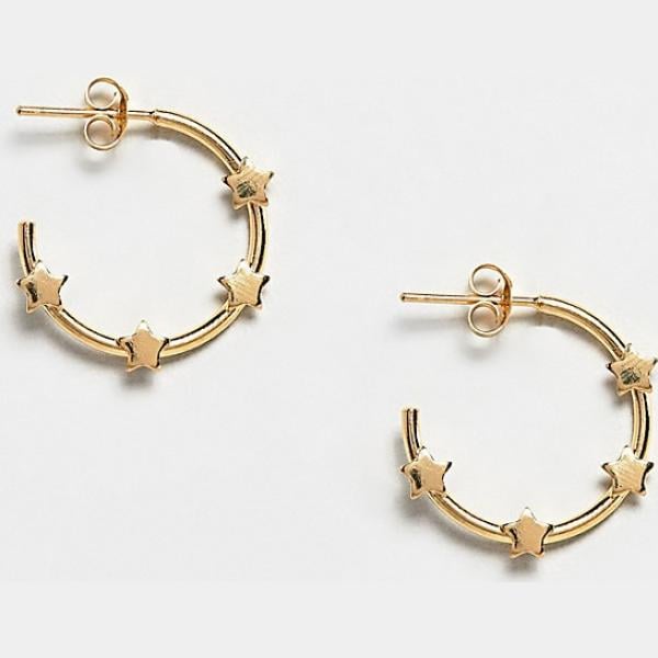 Orecchini farfalla in denim argento e oro Asos Design