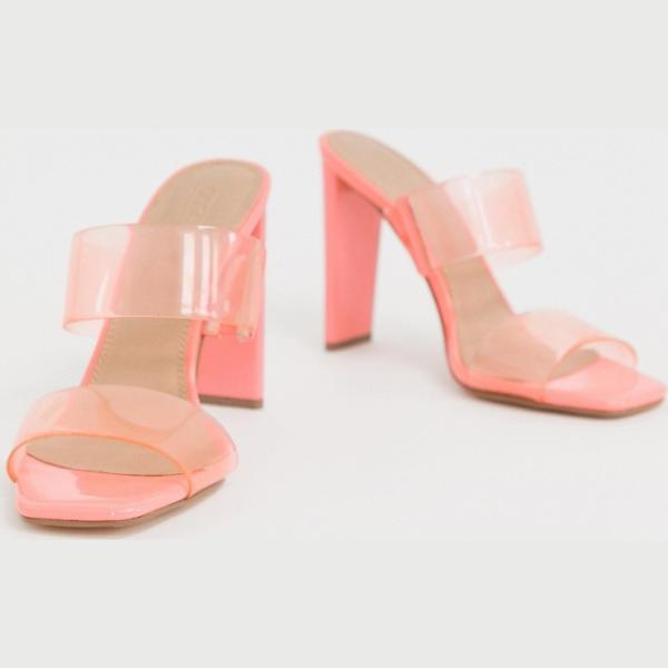 Sabot petite in denim rosa Asos Design