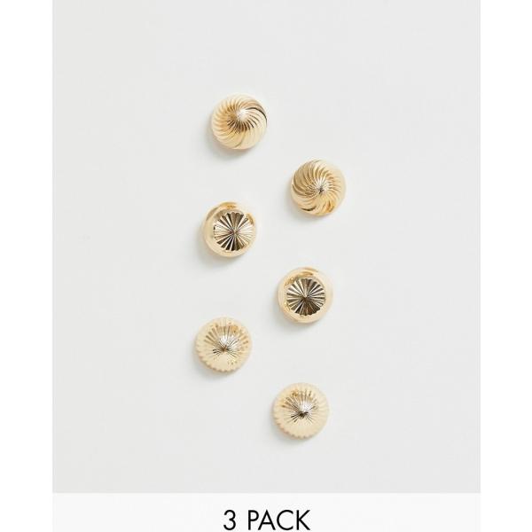 Orecchini a bottone in denim oro Asos Design