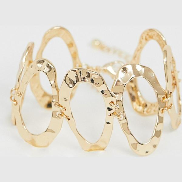 Bracciale in denim con catenina oro Asos Design
