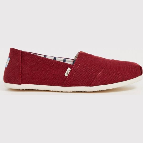 Espadrillas effetto zigrinato elasticizzato bordeaux Toms