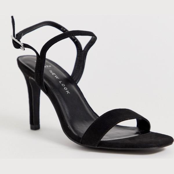 Scarpe con tacco con tacco spillo collo aperto nero New Look Wide Fit