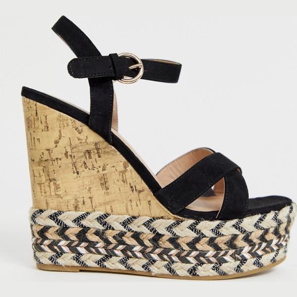 Espadrillas con zeppe nero New Look