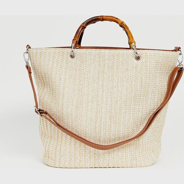 Shopping bag con manico e stampa con spalline a calamita Glamorous