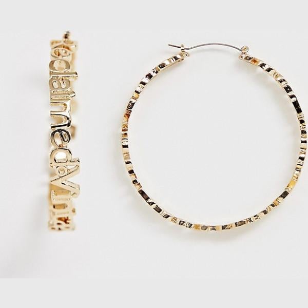Orecchini oversize a scatto con logo oro Reclaimed Vintage