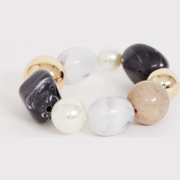 Bracciale con perline in denim con sfere oro Asos Design