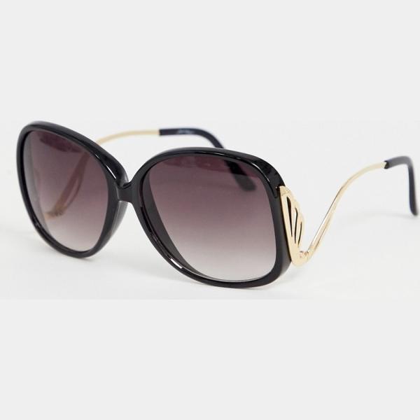 Occhiali da sole oversize taglio dritto lenti colorate estremità ricurve protezione dai raggi Jeepers Peepers