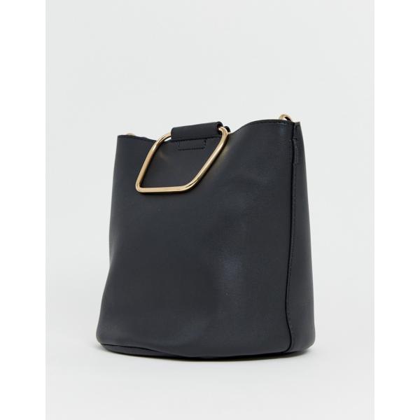 T-shirt secchiello con coulisse in denim jersey nero e oro Pimkie