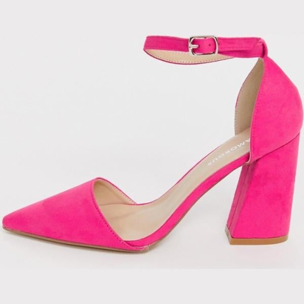 Scarpe con stampa a punta rosa Glamorous