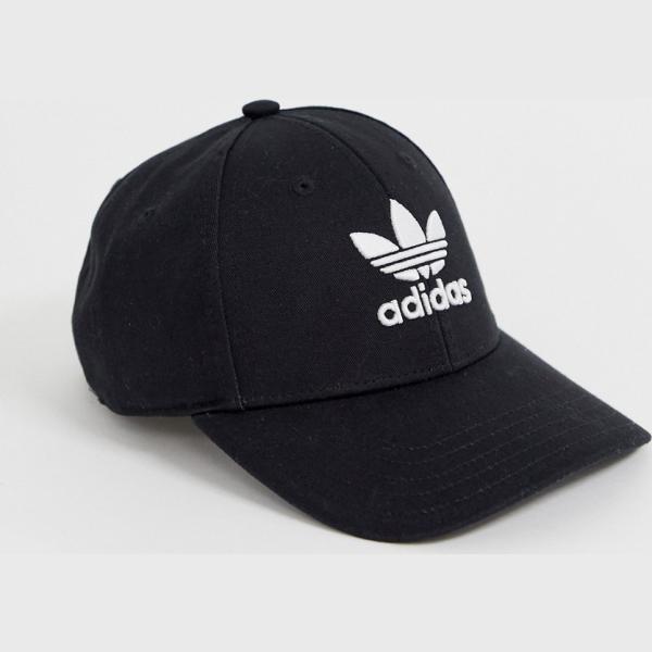 Cappello con visiera e fibbia con logo nero Adidas Originals